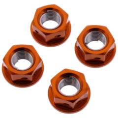 Mutter Kettenrad Satz JMP Bolt M10 x 1. 25 mm Alu Racing orange passend für: Honda CB, TRX, XL