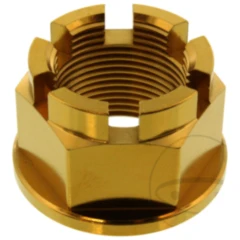Mutter Achse M24X1. 5 mm Edelstahl V4A gold passend für: Kawasaki ZX - 6R, ZX - 10R, ZZR