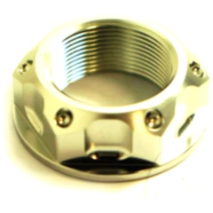 Mutter Lenkkopf JMP Bolt M22X1MM Alu silber passend für: Triumph Bonneville, Thunderbird, Rocket