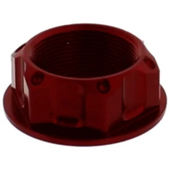 Mutter Lenkkopf JMP Bolt M24X1MM Alu rot passend für: Honda CB, VT, CBR