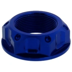 Mutter Lenkkopf JMP Bolt M22X1MM Alu blau passend für: Triumph Bonneville, Thunderbird, Rocket