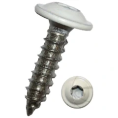Blechschraube mit Bund 4.8 x 16 Torx weiß A2 RAL9010