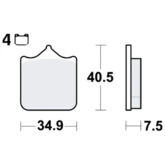 Bremsklotz Carbon CRQ TRW passend für: Benelli TNT, Tornado, Leoncino, TM Racing SMM, SMX, SMR