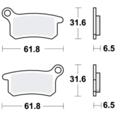 Bremsklotz Sinter SI TRW Alternative: 7320658 passend für: KTM SX, Husqvarna TC, CR