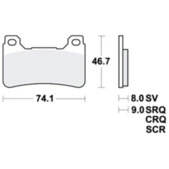 Bremsklotz Carbon CRQ TRW passend für: Honda CBR, CB, VFR