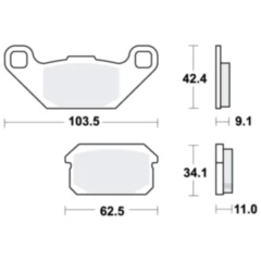 Bremsklotz Sinter SI TRW Alternative: 7320063 passend für: Adly/Her Chee/Herkules Hurricane, Canyon, Crossroad